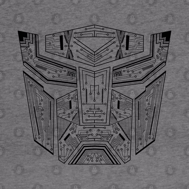 Autobot Tech - Black and White by LotusArtStudio